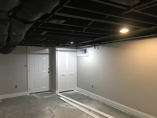 Painting Basement With Unfinished Ceilings In Burlington Ma By